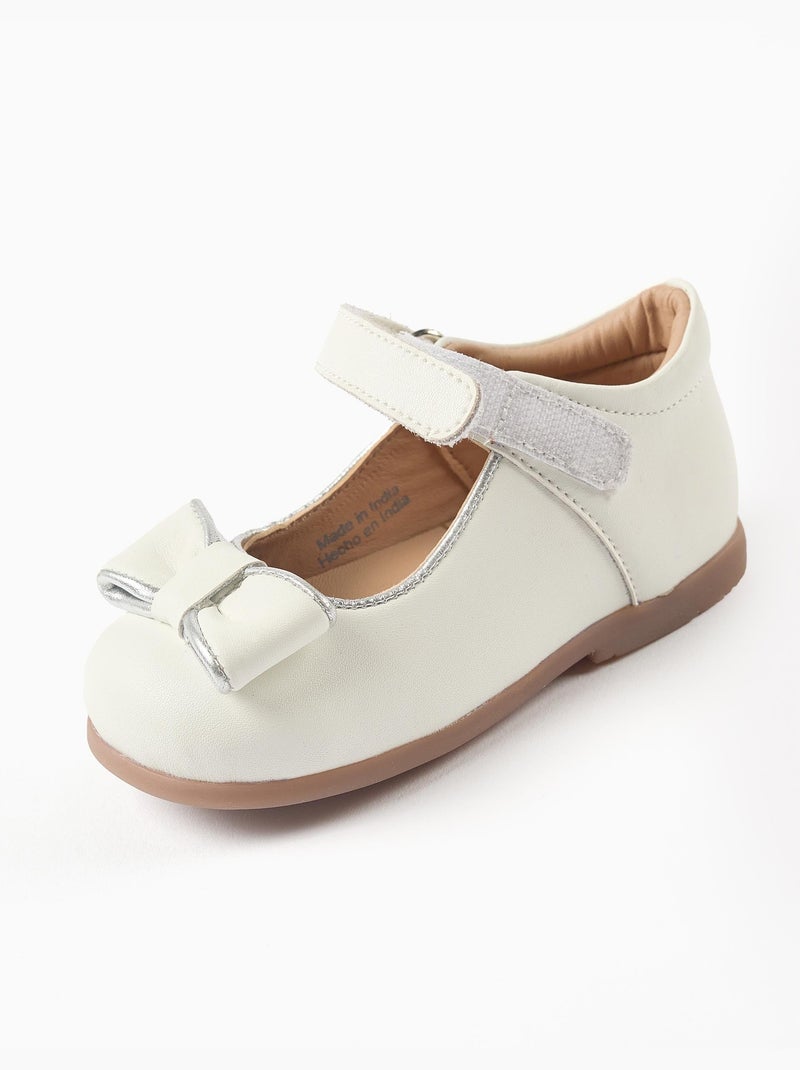 Sandalia cómoda y práctica de piel Blanco - Kiabi