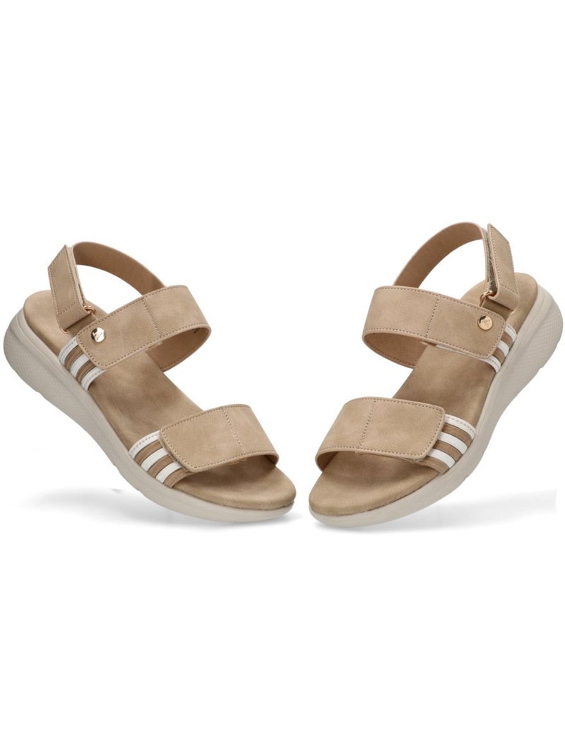 Sandalia Cómodas Mujer Cuña Media - Armony Beige - Kiabi