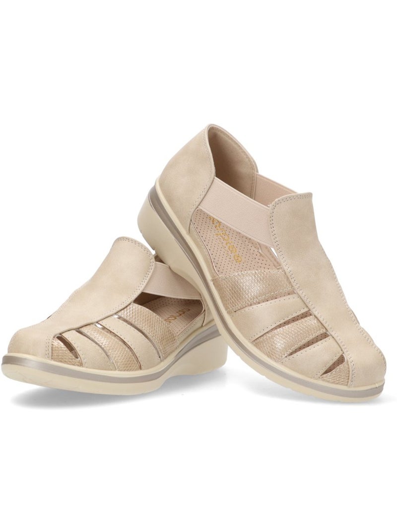 Sandalia Cómodas Mujer Suela Plana - Amarpies Beige - Kiabi