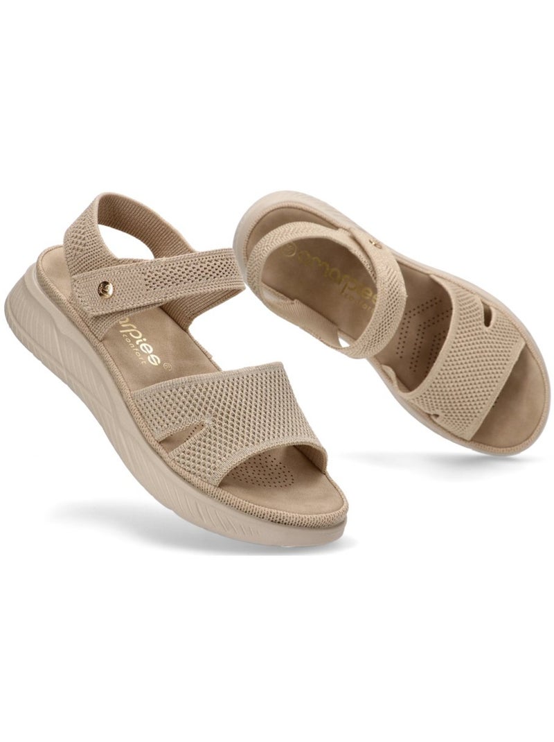 Sandalia Cómodas Mujer Suela Plana - Amarpies Beige - Kiabi