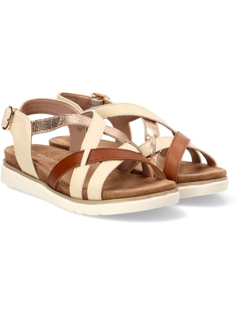 Sandalia Cómodas Mujer Suela Plana - Armony Beige - Kiabi
