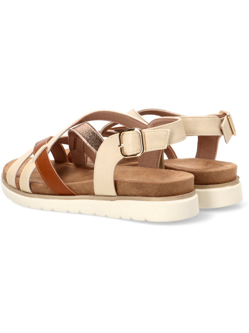 Sandalia Cómodas Mujer Suela Plana - Armony Beige - Kiabi
