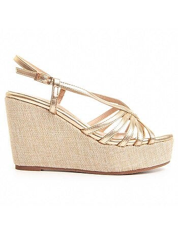 Sandalia Con Cuña De Esparto Para Mujer. Montevita Wesparto