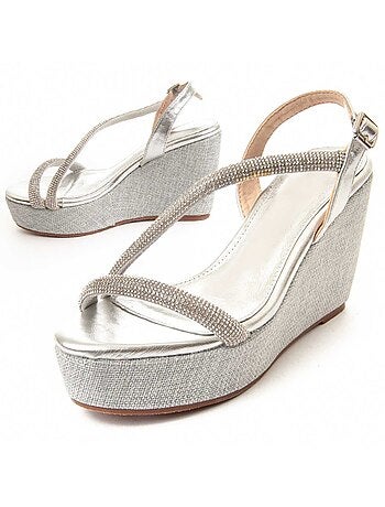 Sandalia Con Cuña De Esparto Para Mujer. Montevita Wesparto