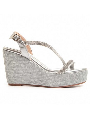 Sandalia Con Cuña De Esparto Para Mujer. Montevita Wesparto