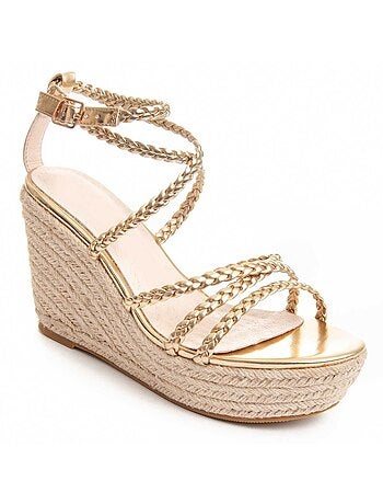 Sandalia Con Cuña De Esparto Para Mujer. Montevita Wesparto