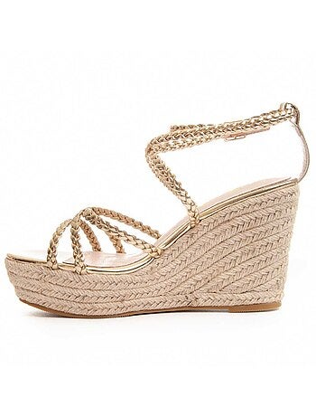 Sandalia Con Cuña De Esparto Para Mujer. Montevita Wesparto