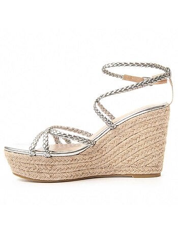 Sandalia Con Cuña De Esparto Para Mujer. Montevita Wesparto