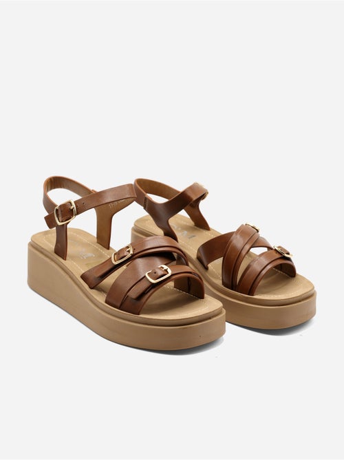 Sandalia con cuña y tiras múltiples - Kiabi Sandalia con cuña y tiras múltiples - Kiabi
