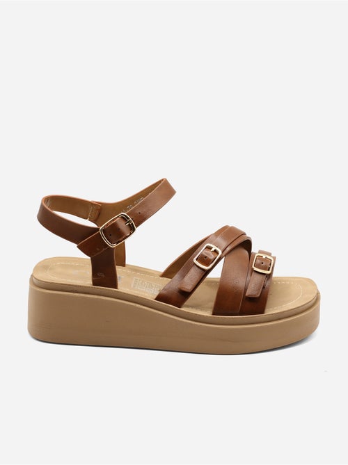 Sandalia con cuña y tiras múltiples - Kiabi Sandalia con cuña y tiras múltiples - Kiabi