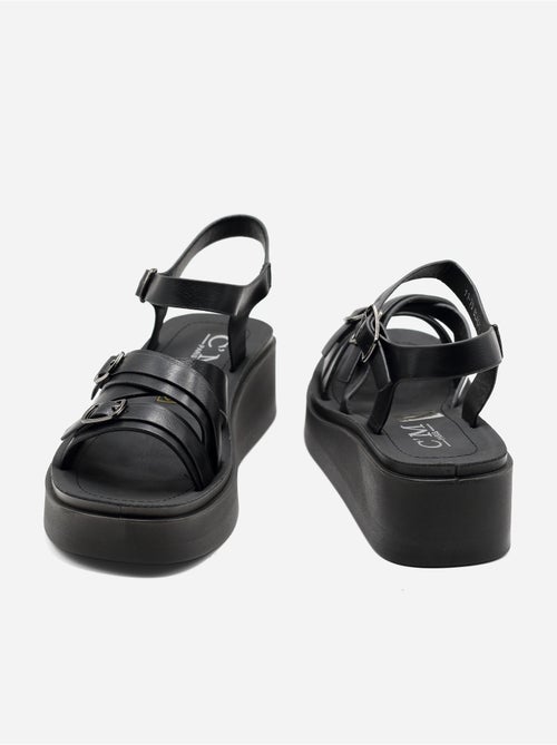 Sandalia con cuña y tiras múltiples - Kiabi