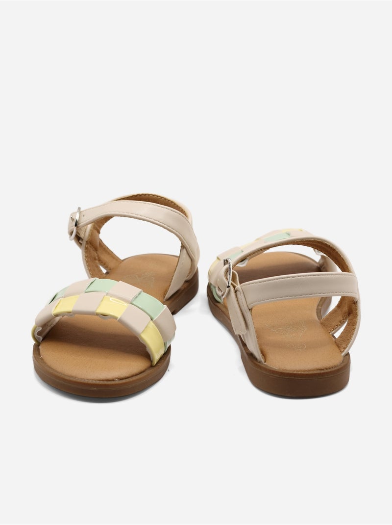 Sandalia correa cruzada Beige - Kiabi