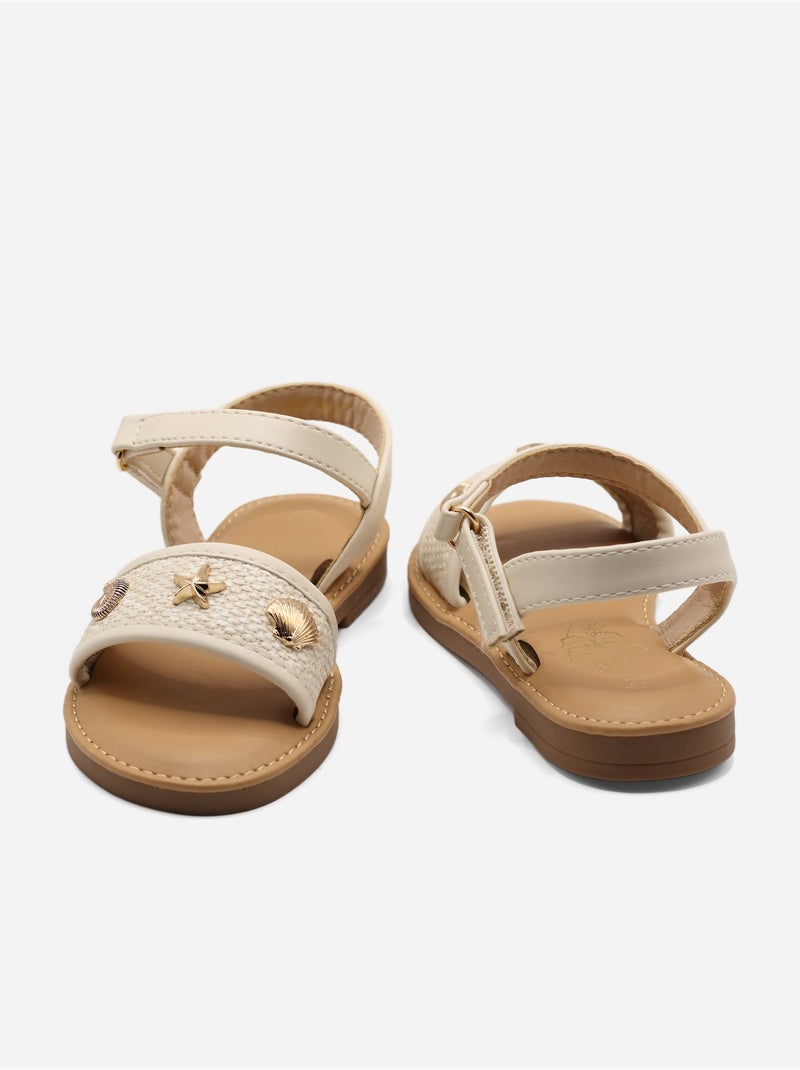 Sandalia correa cruzada Beige - Kiabi
