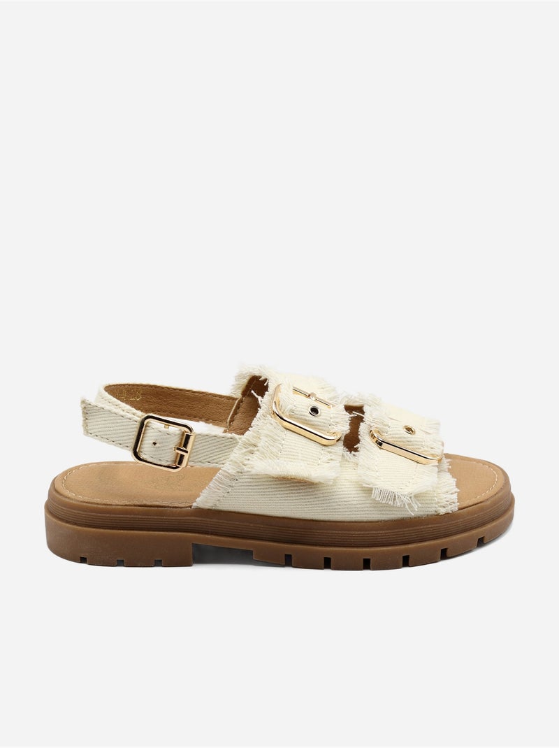 Sandalia correa cruzada Beige - Kiabi