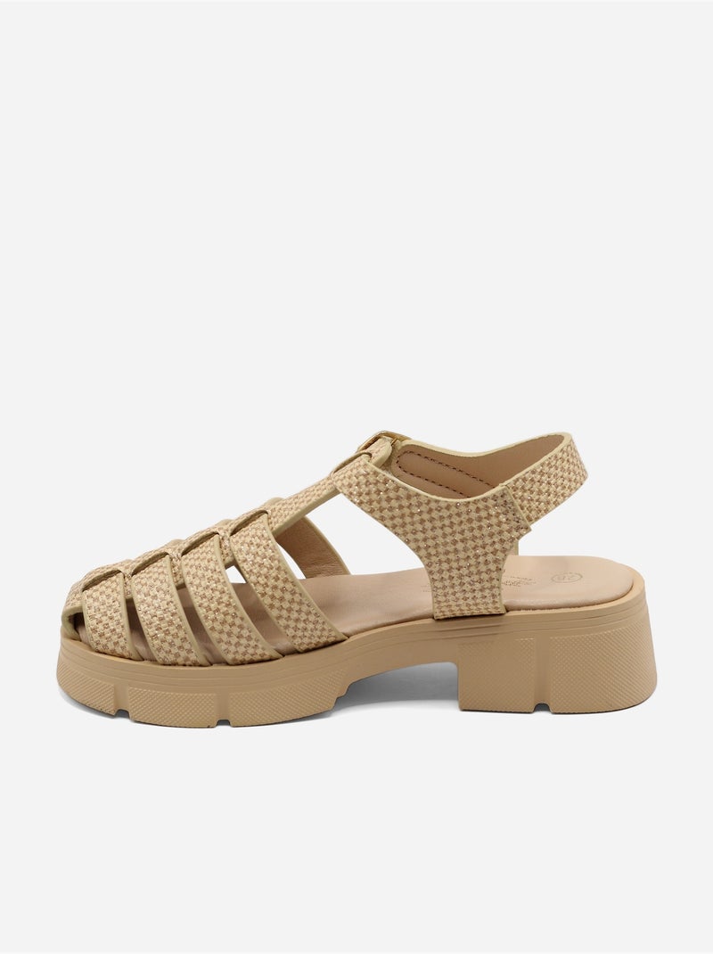Sandalia correa cruzada Beige - Kiabi