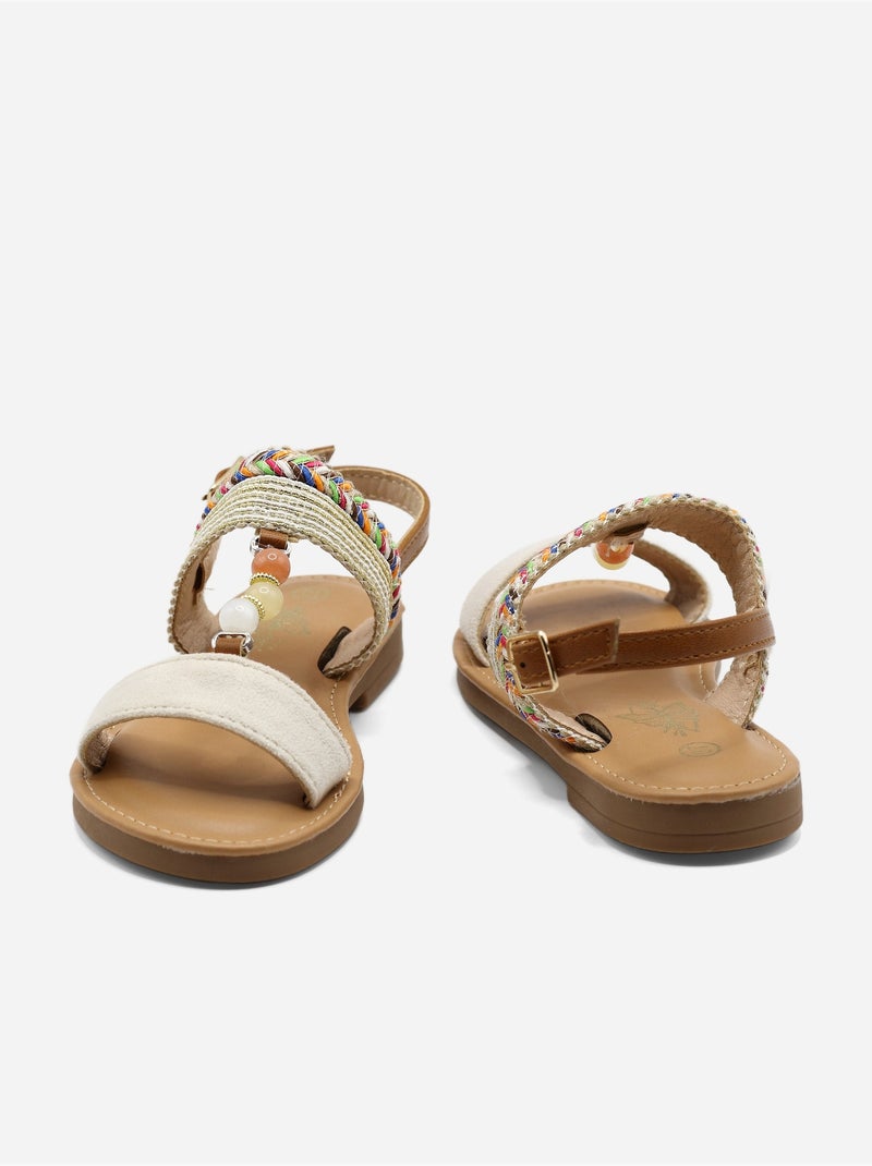 Sandalia correa cruzada Beige - Kiabi
