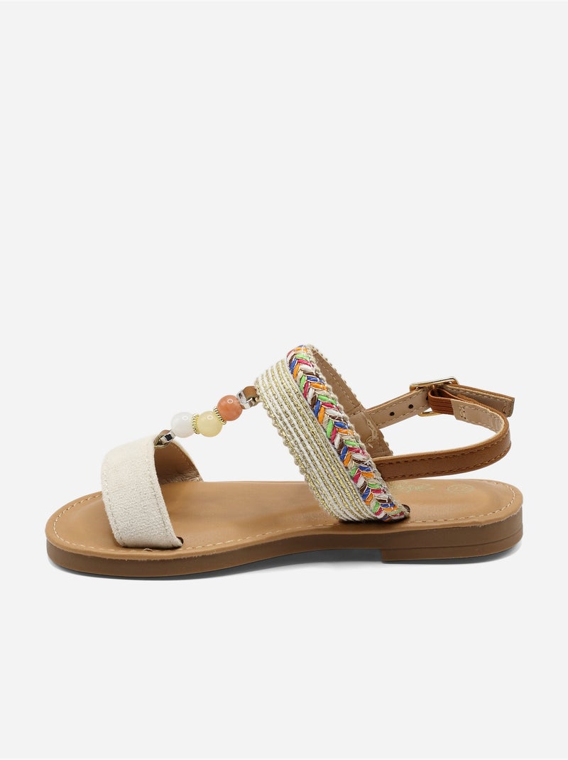 Sandalia correa cruzada Beige - Kiabi