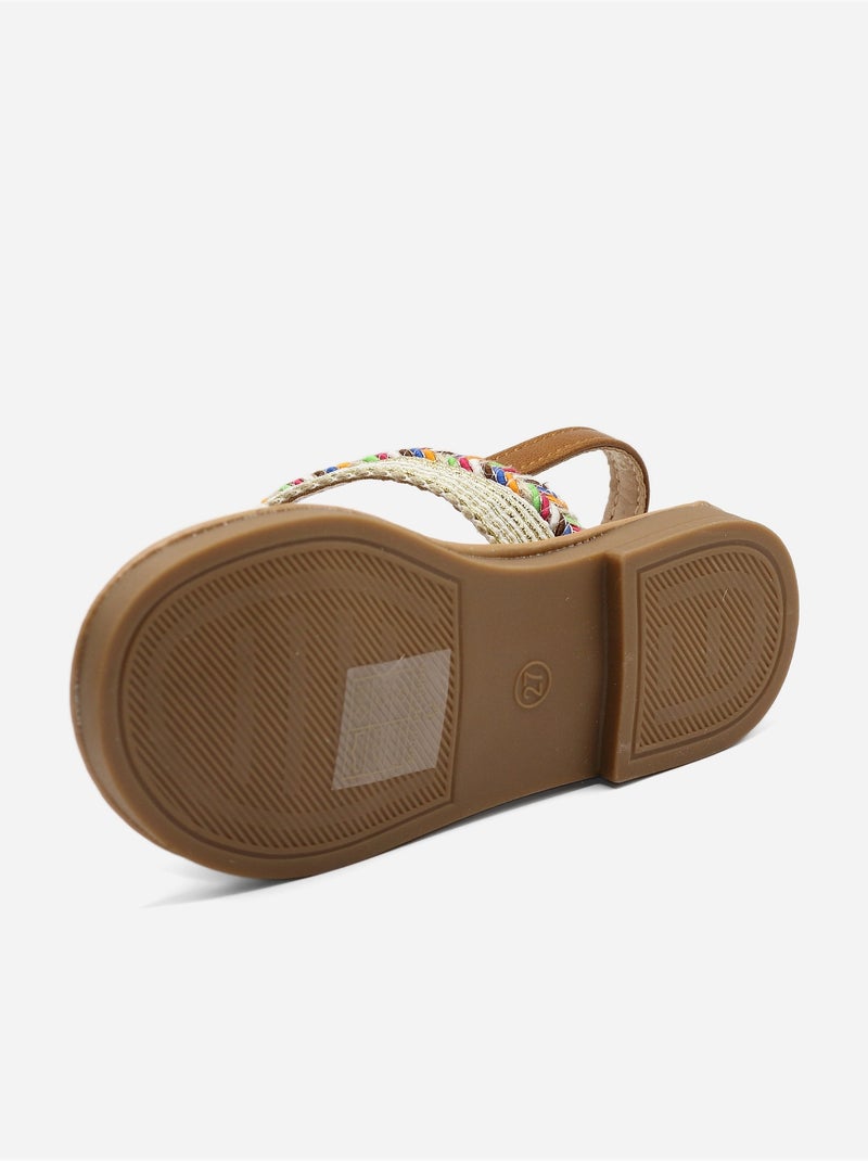 Sandalia correa cruzada Beige - Kiabi
