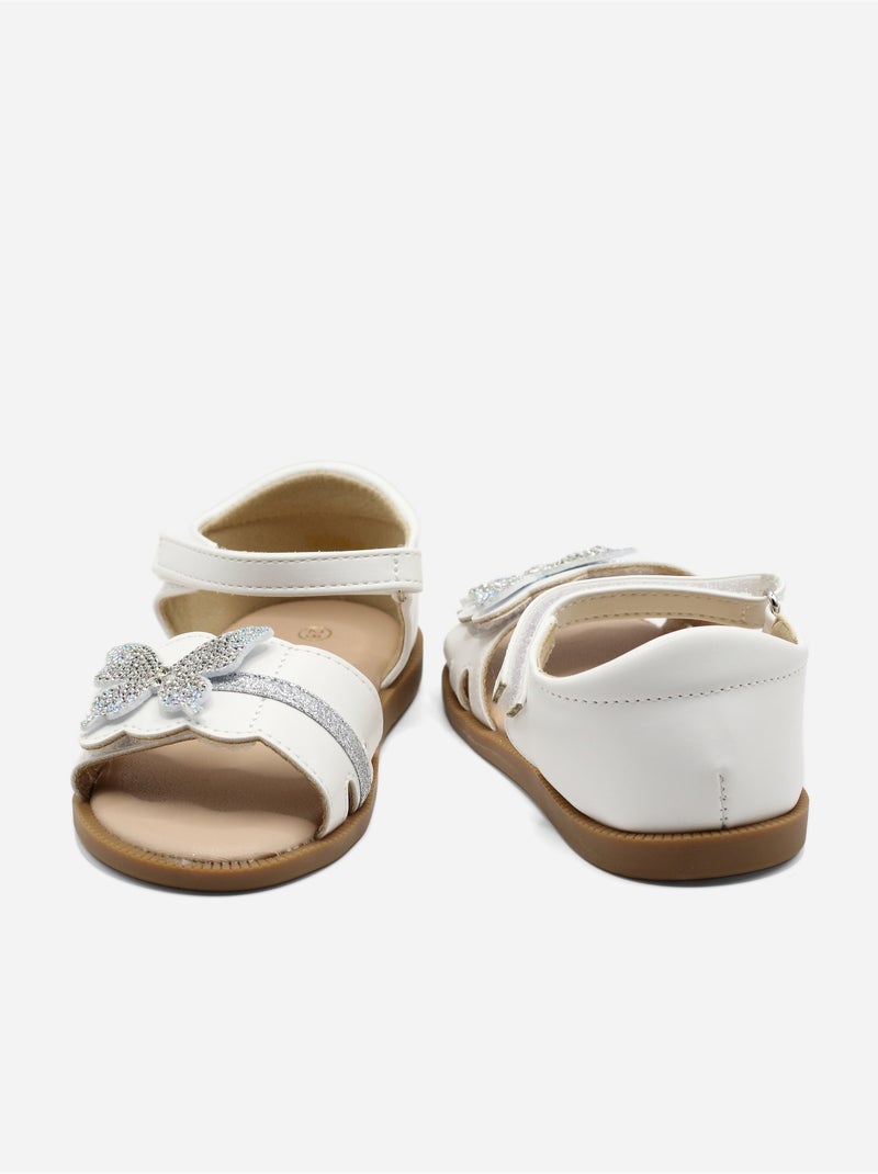 Sandalia correa cruzada Blanco - Kiabi