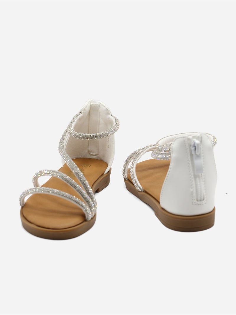 Sandalia correa cruzada Blanco - Kiabi