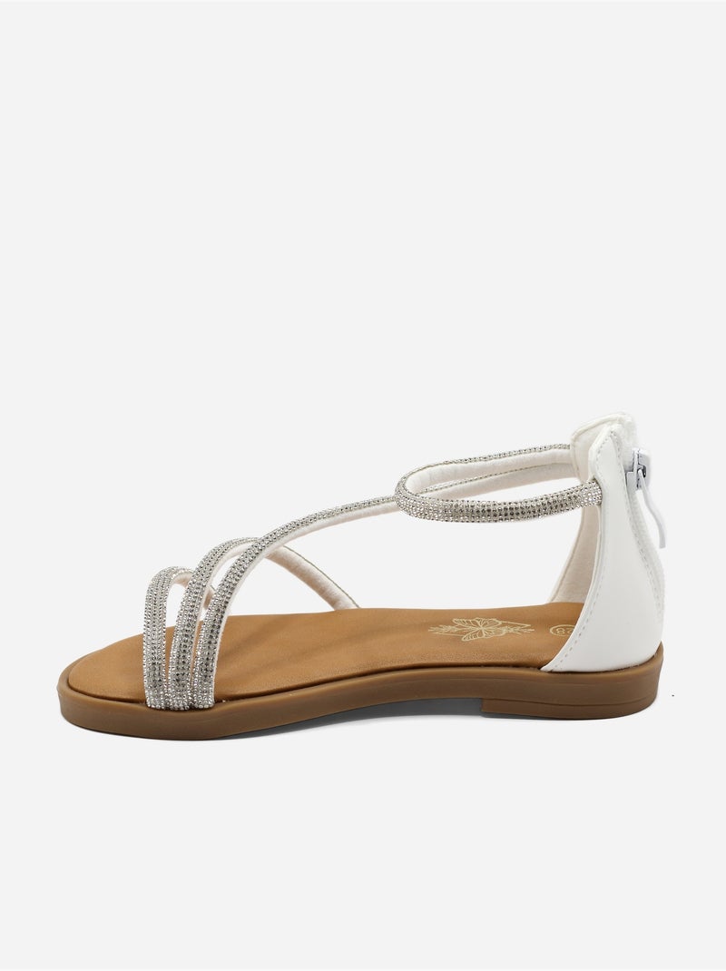 Sandalia correa cruzada Blanco - Kiabi