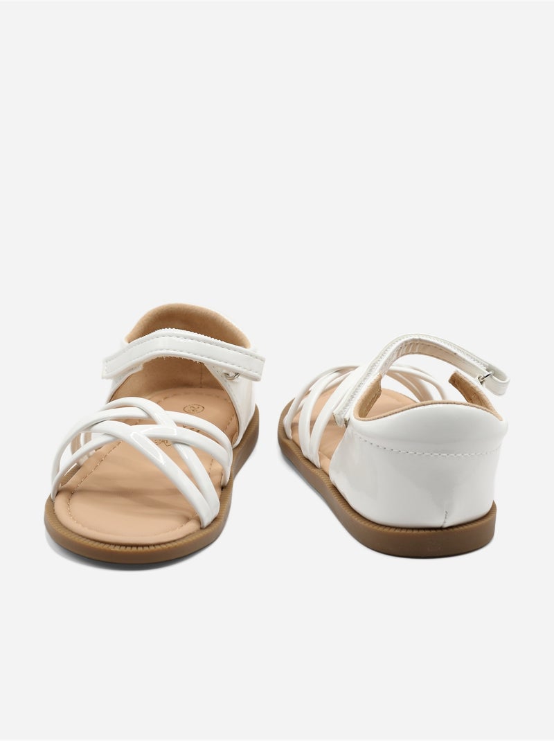 Sandalia correa cruzada Blanco - Kiabi