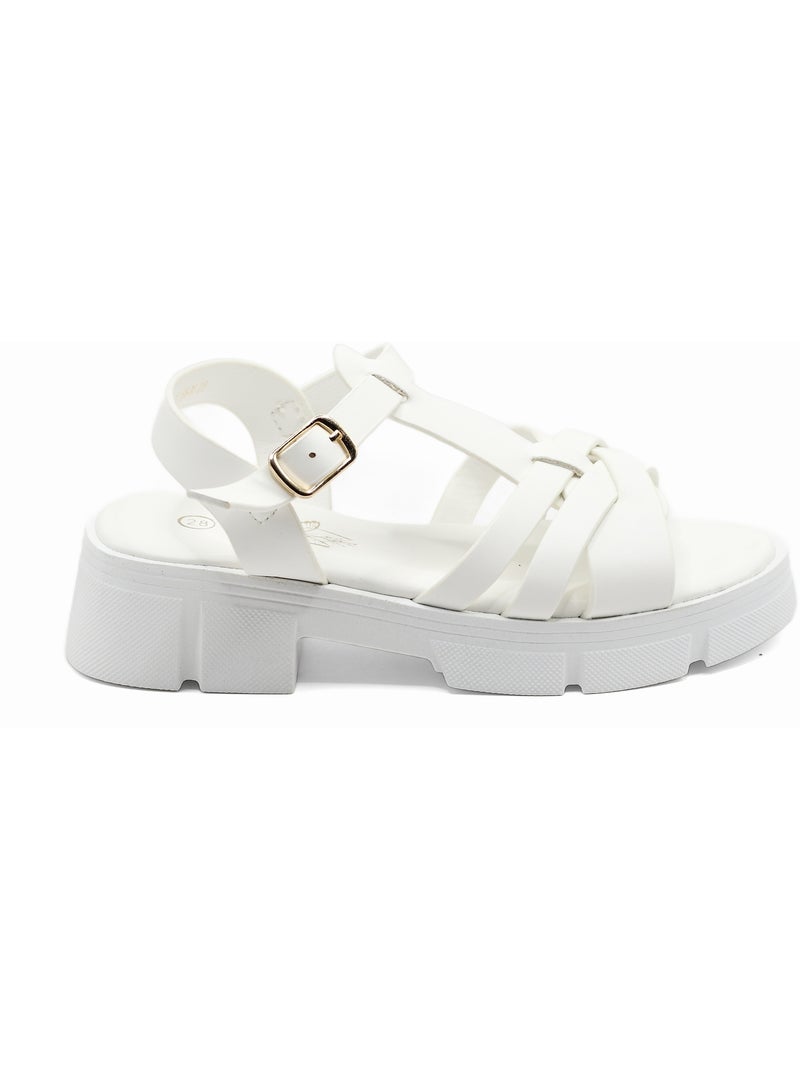 Sandalia correa cruzada Blanco - Kiabi