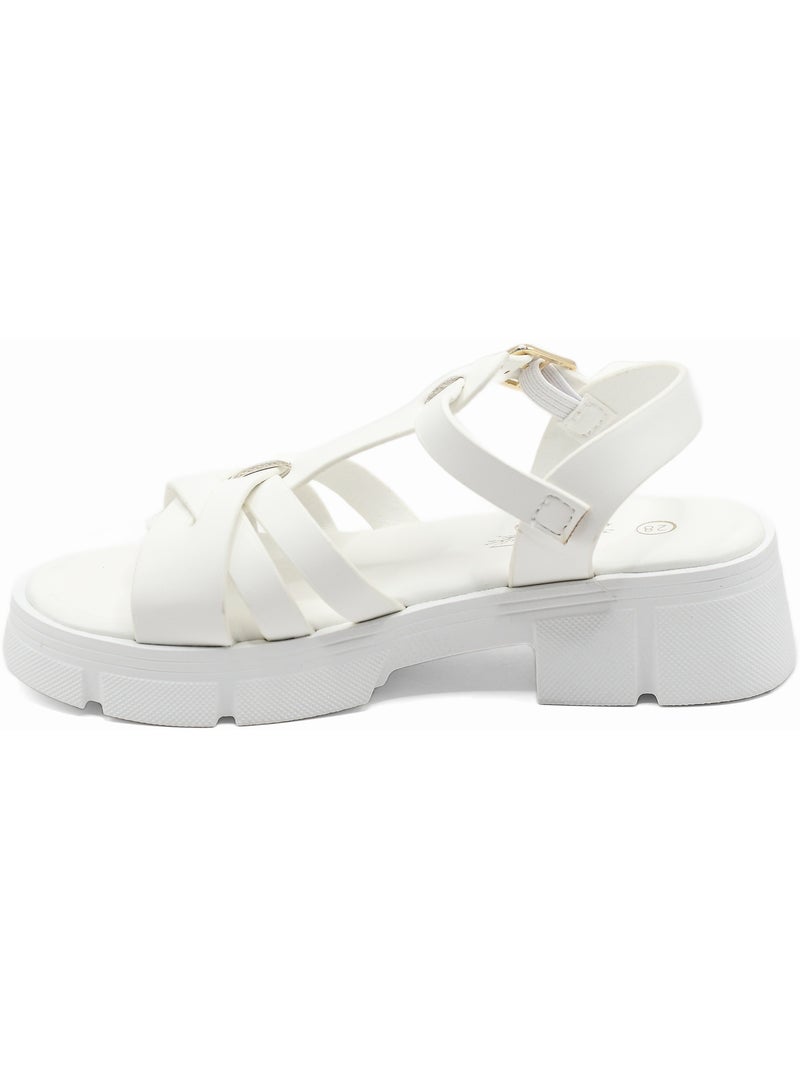 Sandalia correa cruzada Blanco - Kiabi