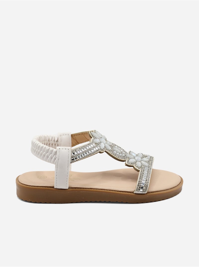 Sandalia correa cruzada Blanco - Kiabi