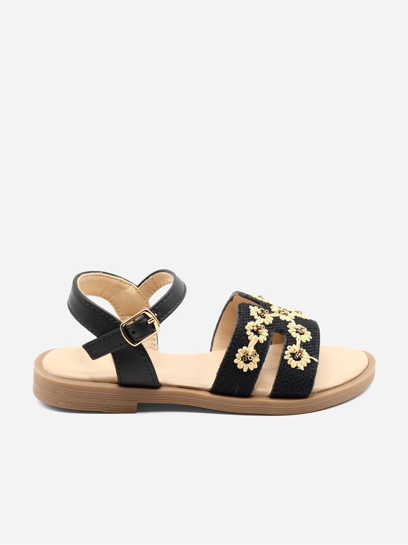 Sandalia correa cruzada Negro - Kiabi