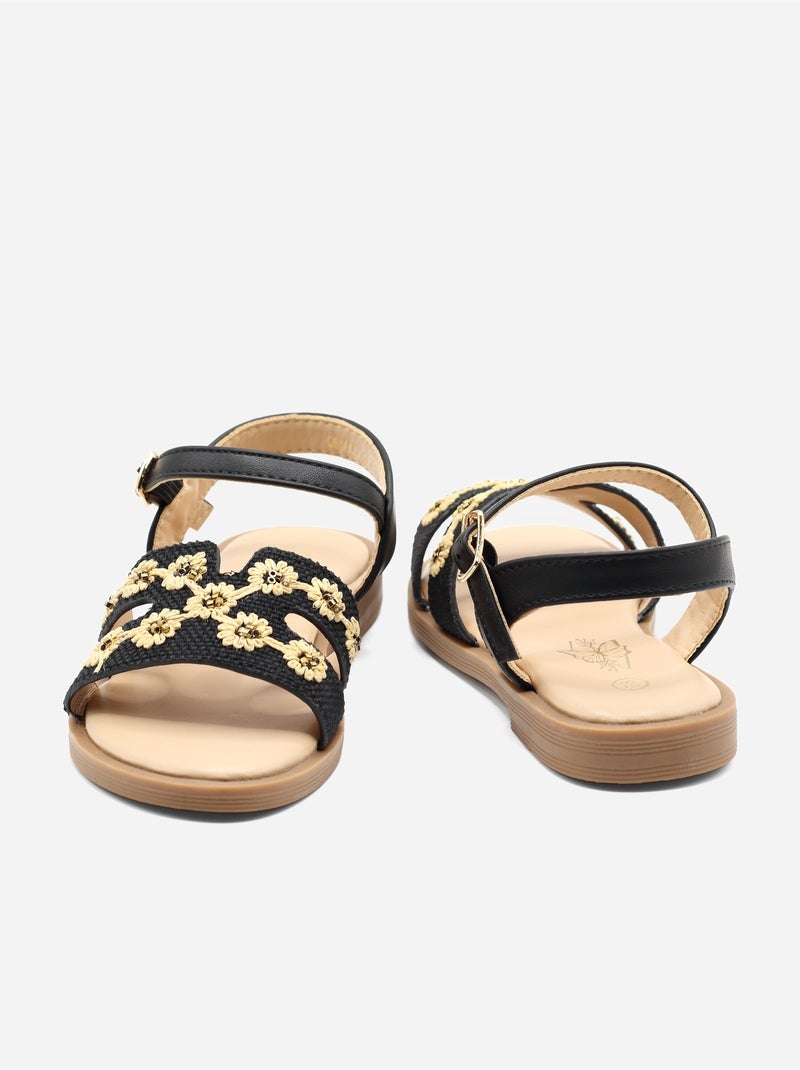 Sandalia correa cruzada Negro - Kiabi