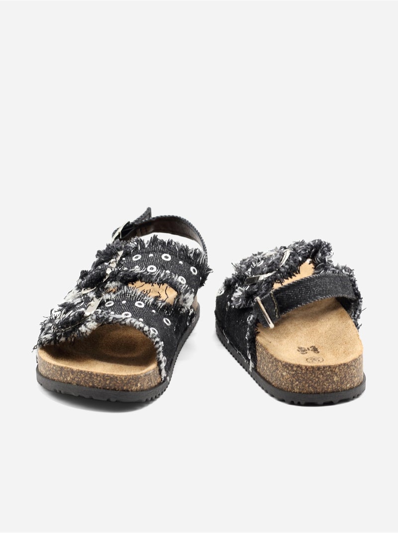 Sandalia correa cruzada Negro - Kiabi