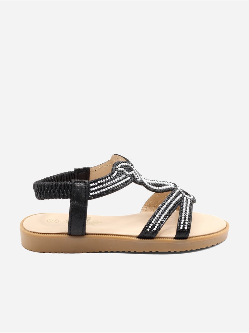 Sandalia correa cruzada Negro - Kiabi