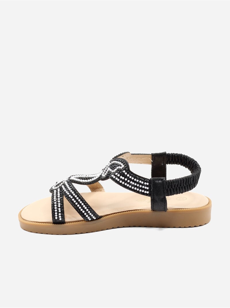 Sandalia correa cruzada Negro - Kiabi