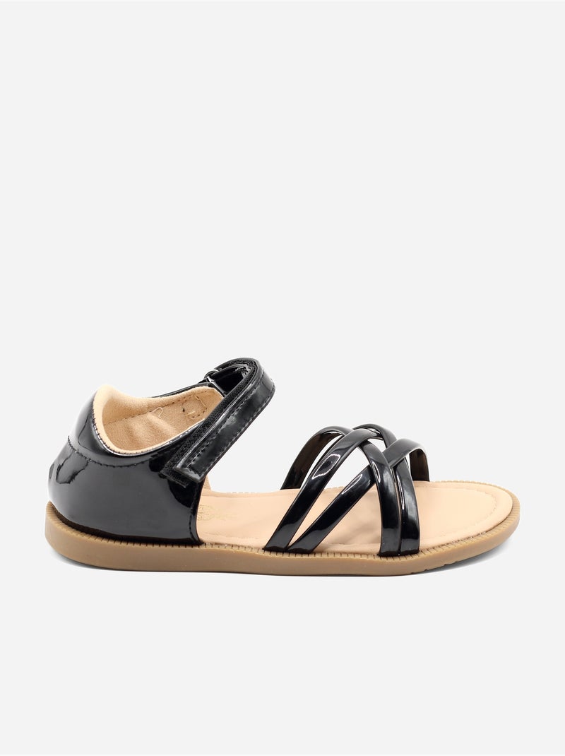Sandalia correa cruzada Negro - Kiabi