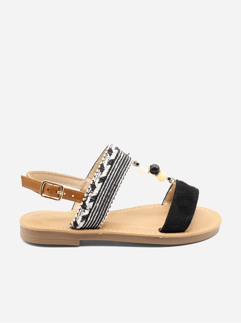 Sandalia correa cruzada Negro - Kiabi
