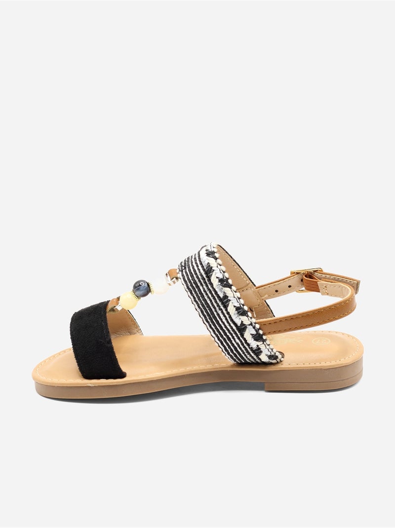 Sandalia correa cruzada Negro - Kiabi
