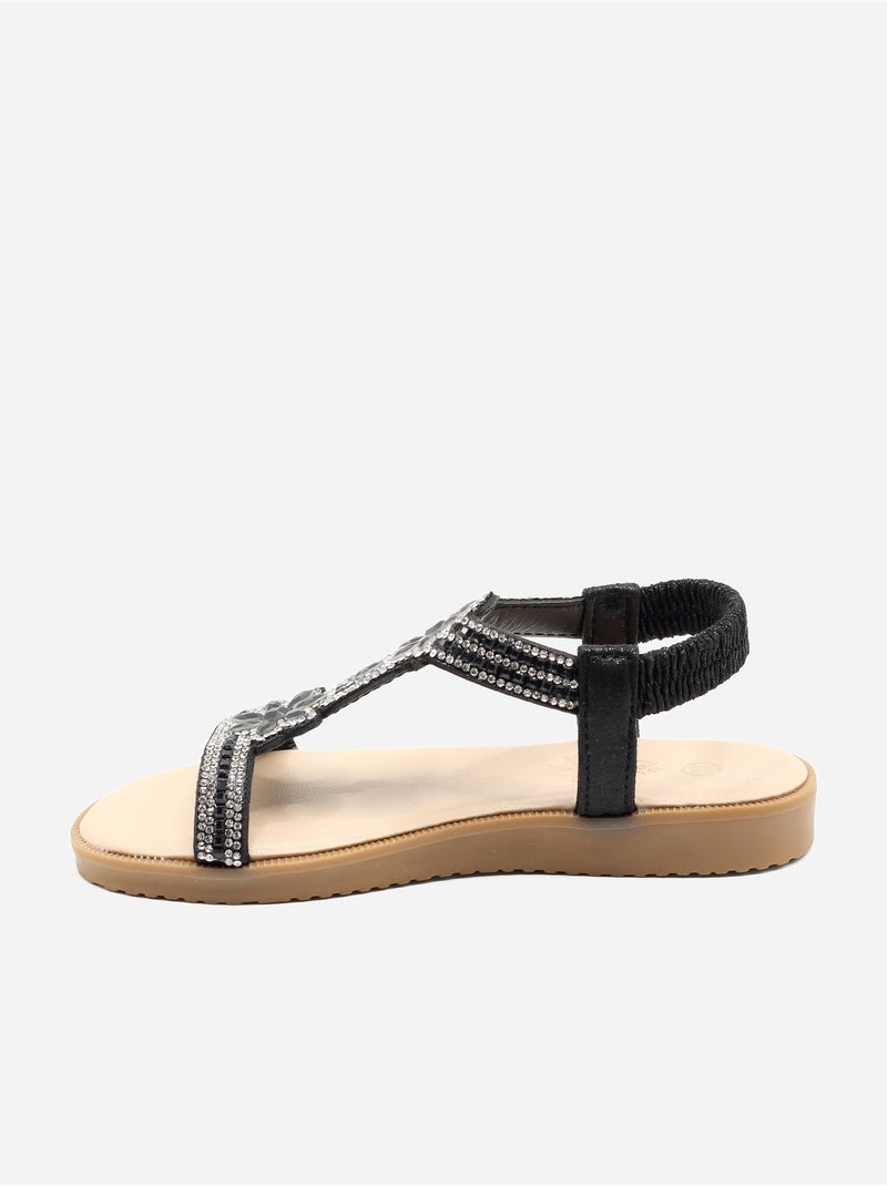 Sandalia correa cruzada Negro - Kiabi
