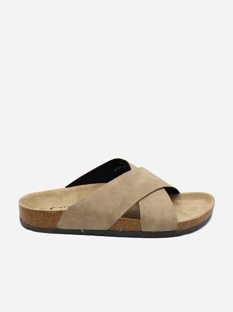 Sandalia correa cruzada Taupe - Kiabi