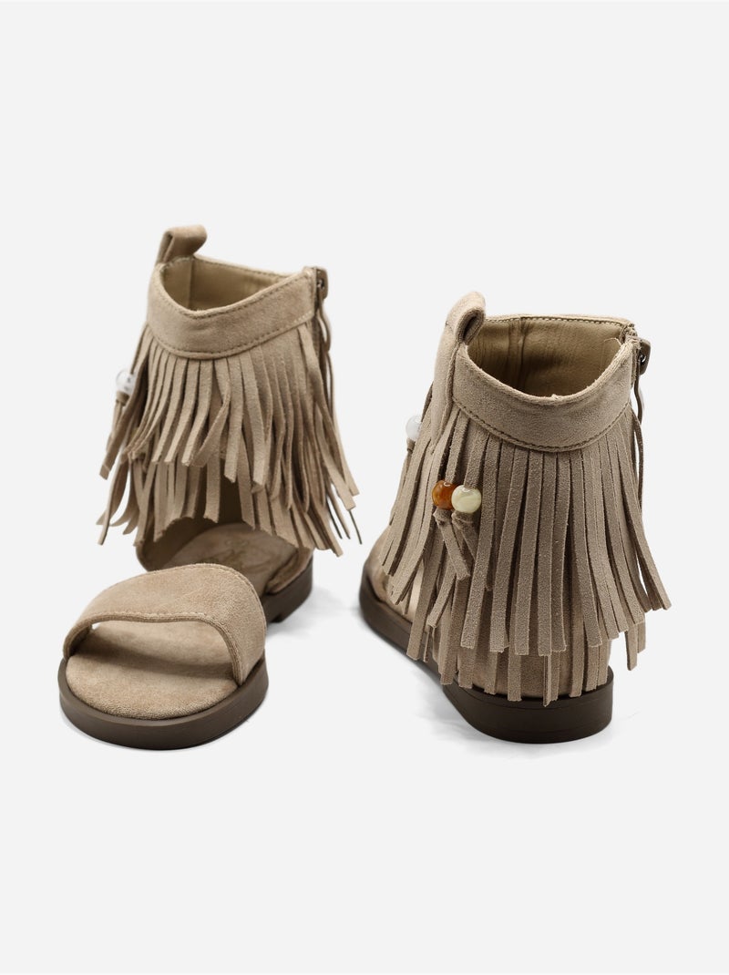 Sandalia correa cruzada Taupe - Kiabi