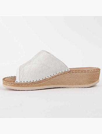 Sandalia Cuña Cuero Purapiel