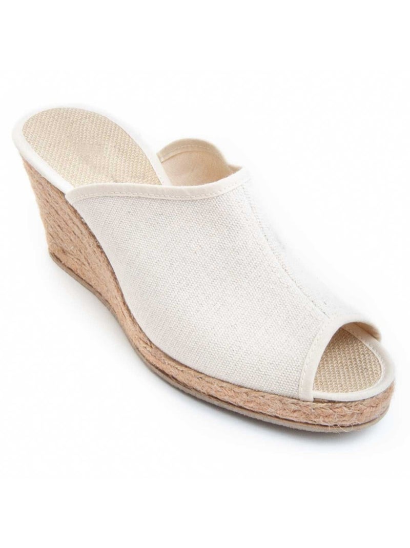 Sandalia Cuña Lona Leindia Blanco - Kiabi