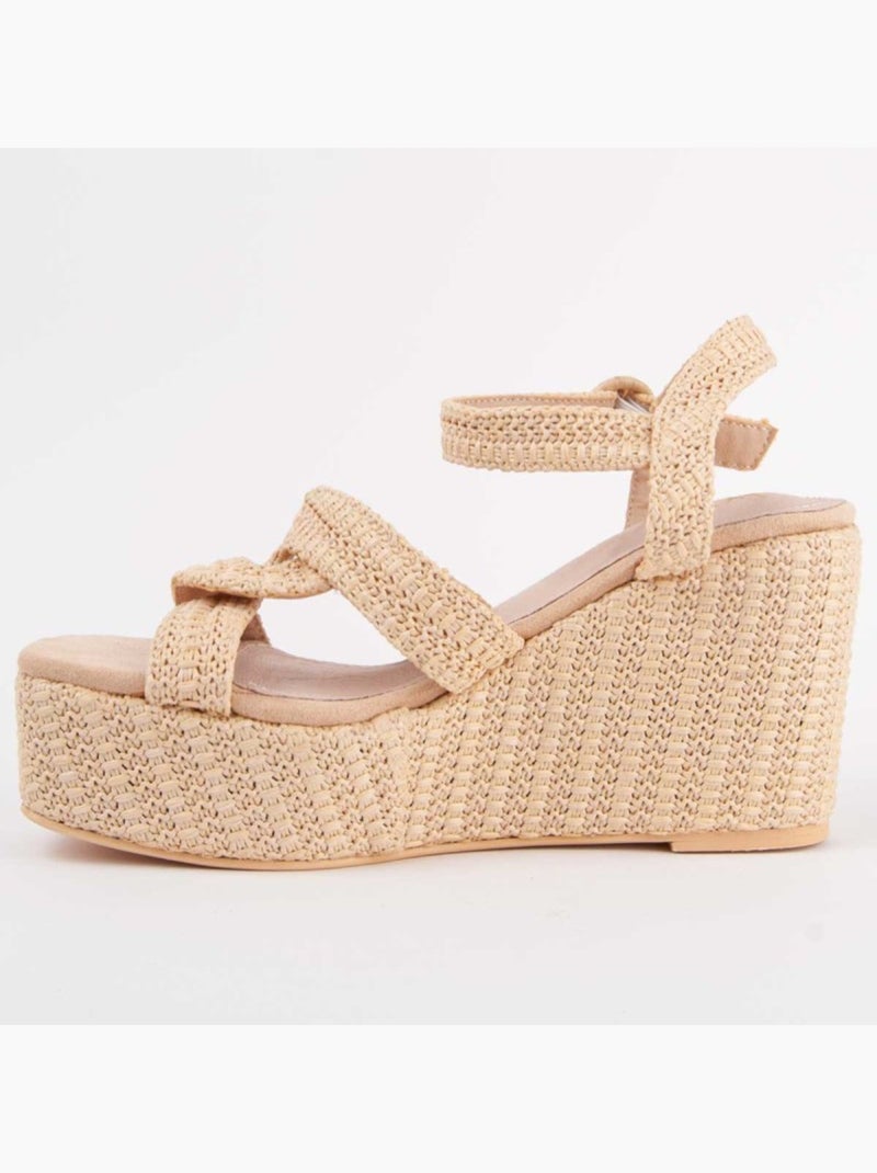 Sandalia Cuña Sintetico Montevita Beige - Kiabi