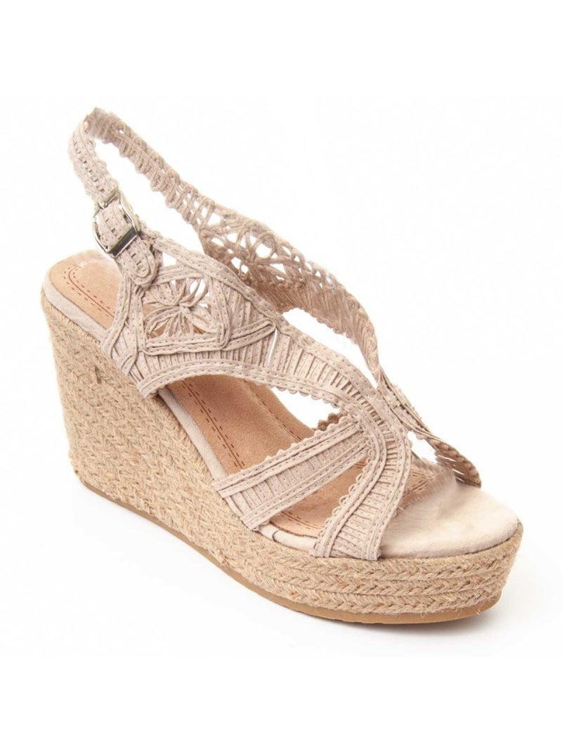 Sandalia Cuña Sintetico Montevita Beige - Kiabi
