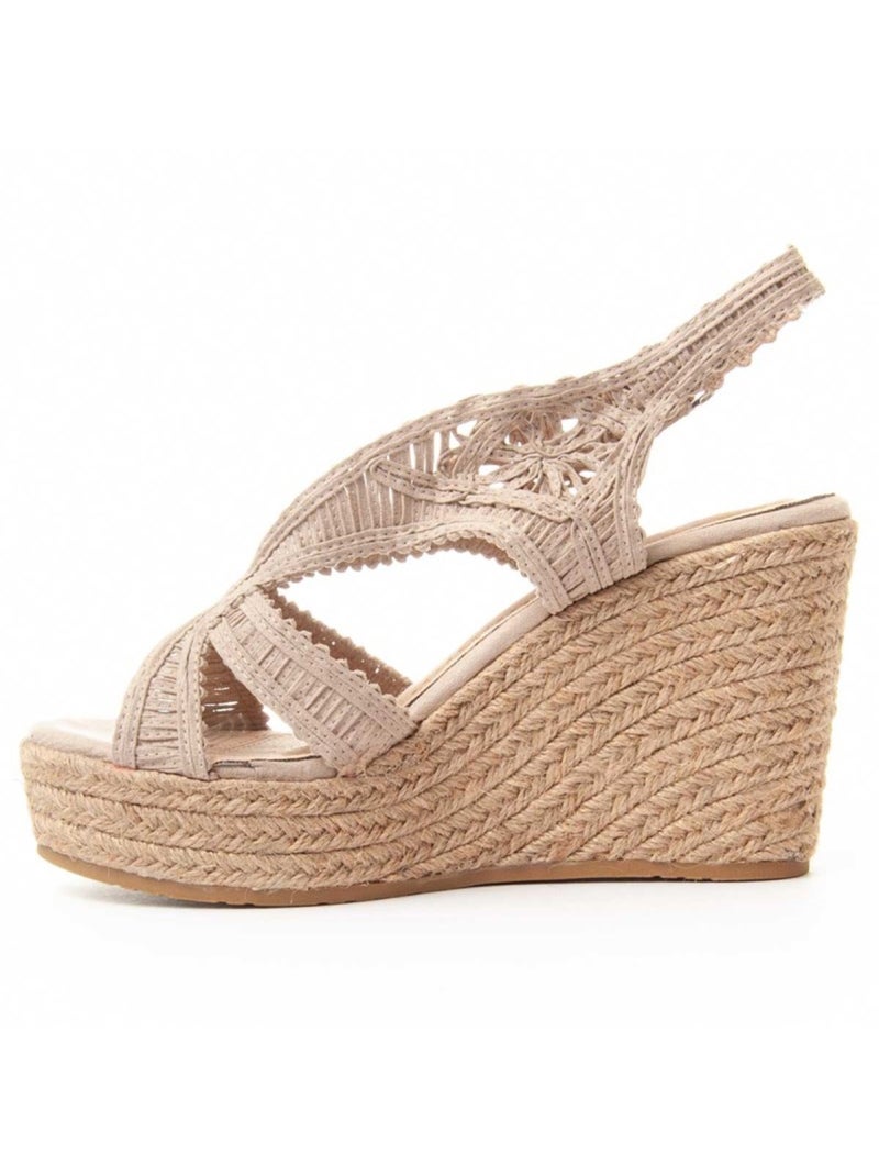 Sandalia Cuña Sintetico Montevita Beige - Kiabi