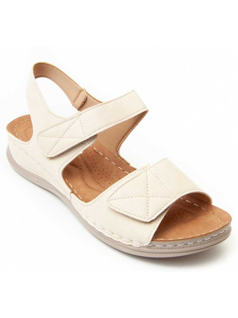 Sandalia Cuña Sintetico Montevita Beige - Kiabi