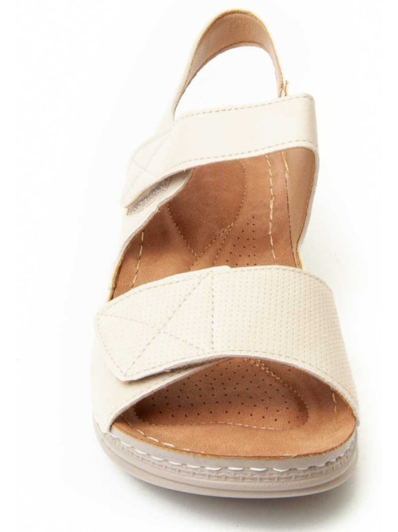 Sandalia Cuña Sintetico Montevita Beige - Kiabi