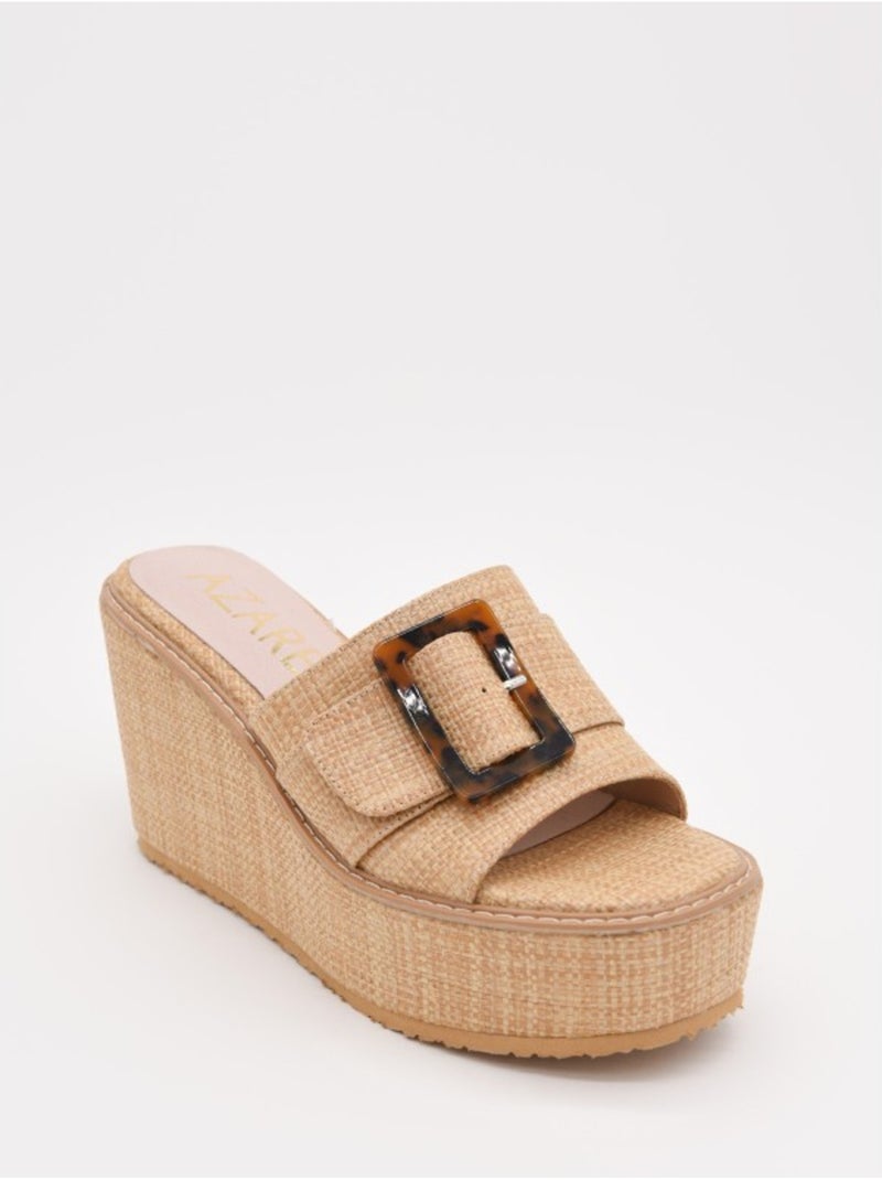 Sandalia Cuña Sintetico Montevita Beige - Kiabi