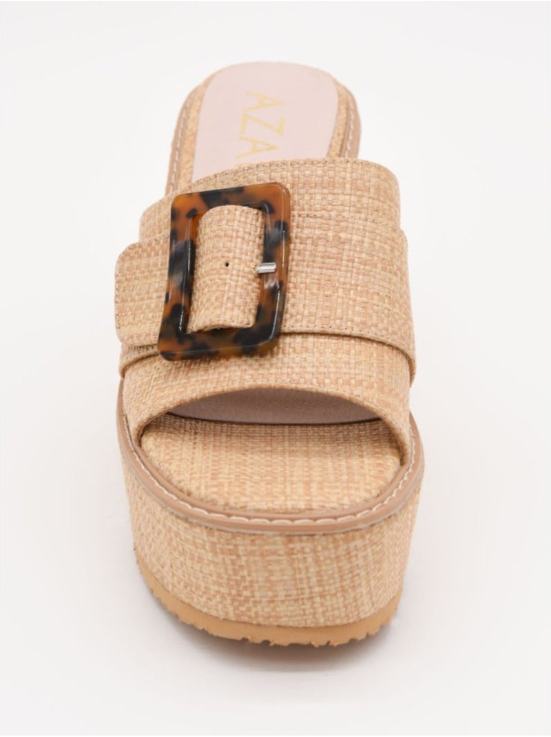 Sandalia Cuña Sintetico Montevita Beige - Kiabi