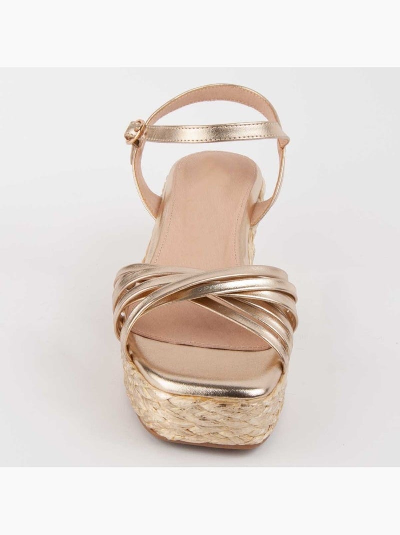 Sandalia Cuña Sintetico Montevita Dorado/Oro - Kiabi
